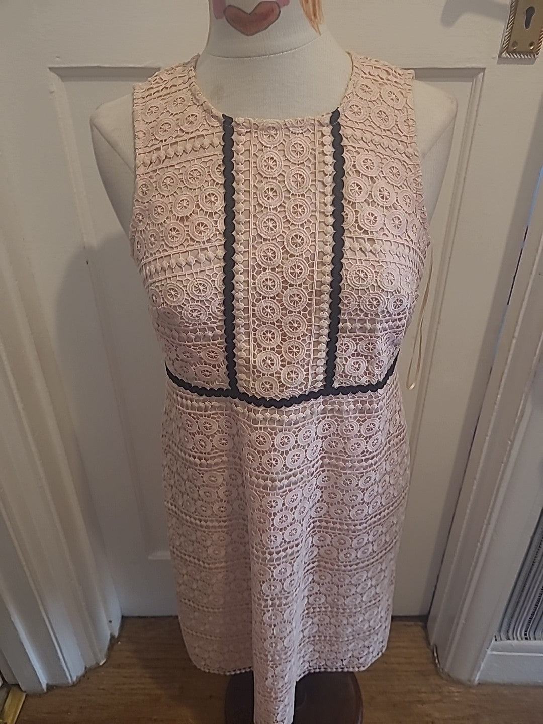 Ladies F&F Size 10 Baby Pink Lined Sleeveless Dress