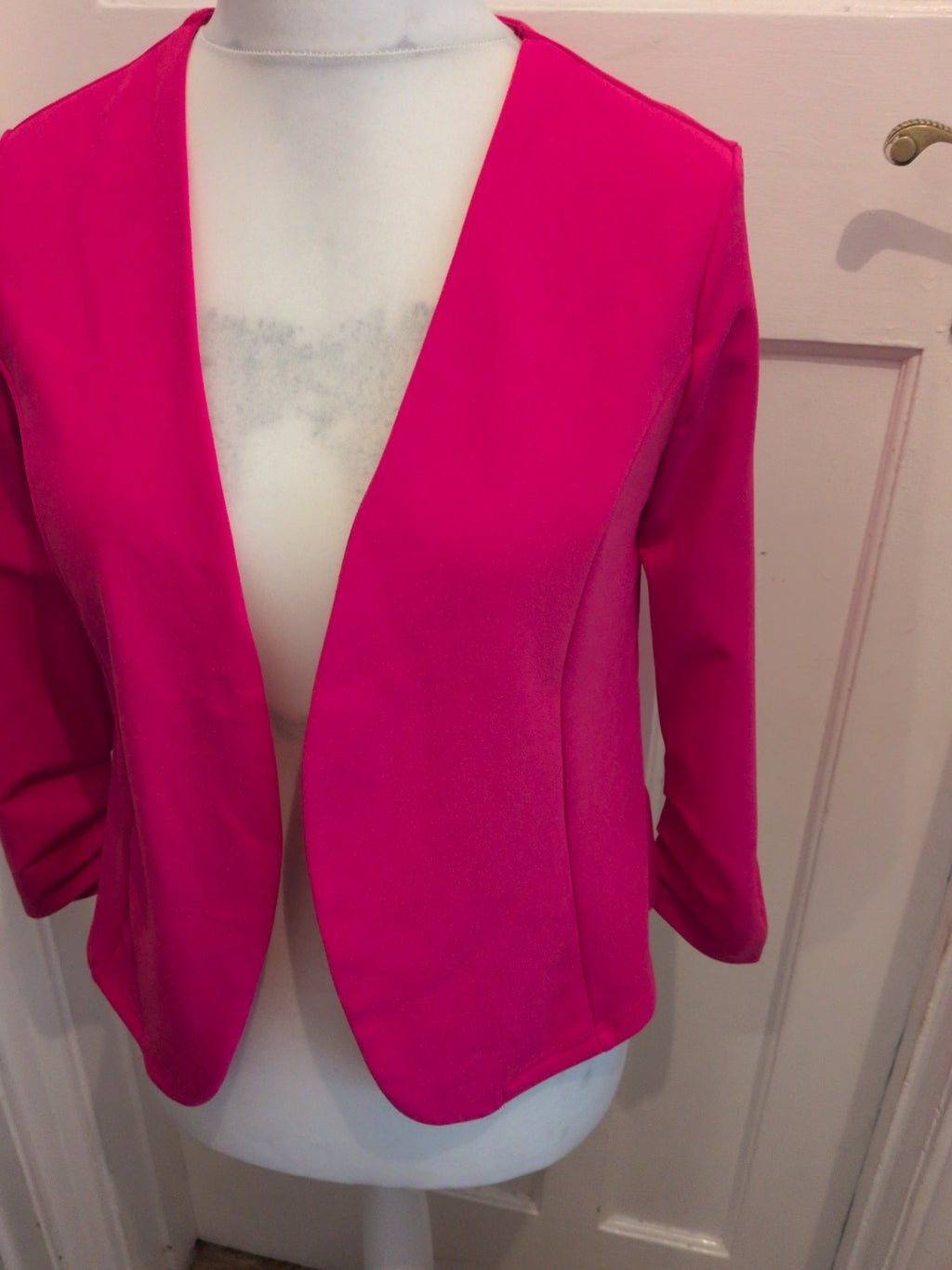 Shein Small Hot Pink Open Blouse Long Sleeve