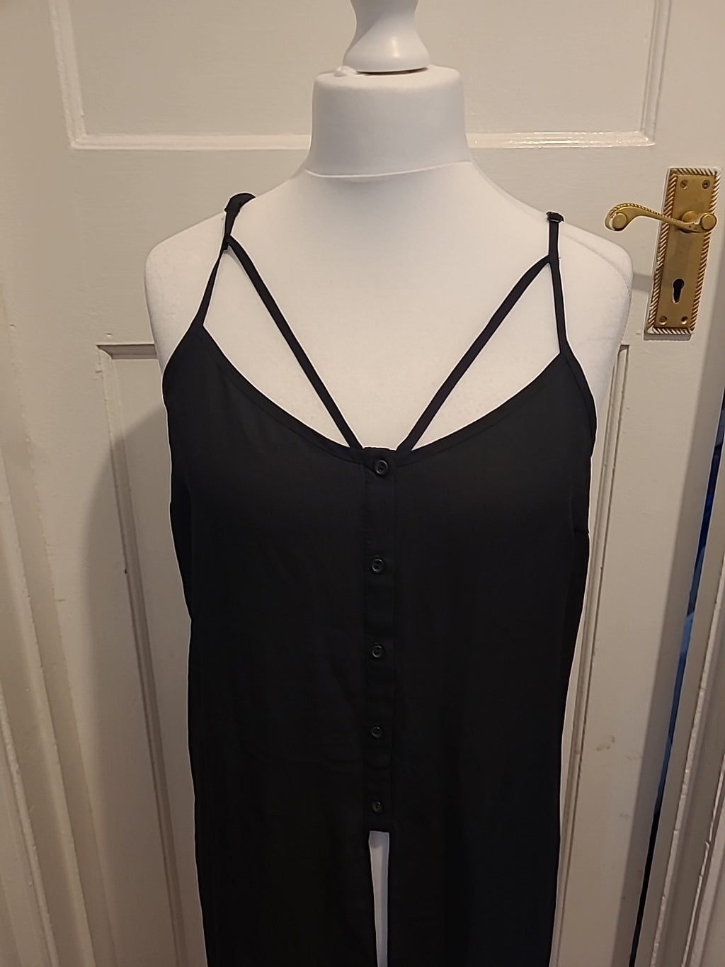 Ladies Primark Size 18 Black Sheer Sleeveless Blouse