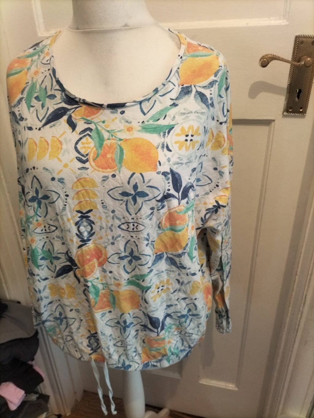 Ladies George Size 20-22 Multi Coloured Long Sleeved Pyjama Top