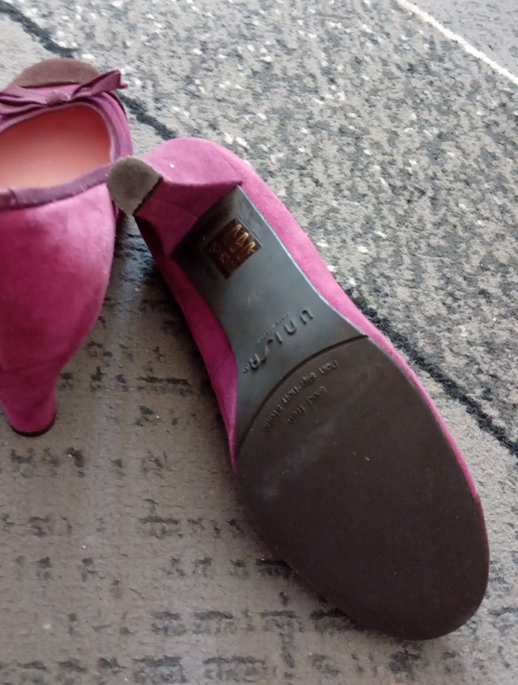 Ladies Heeled Plum Shoes Size 37 Unisa FREE DELIVERY