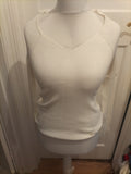 Ladies Primark Size 14-16 Ivory Scoop V Neck Top