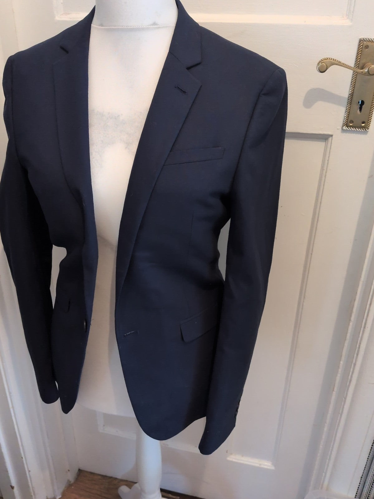 ASOS 38" Navy Lined Padded Suit Jacket