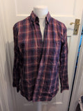 Maine New England Small Purple And Red Long Sleeve Pure Cotton Shirt