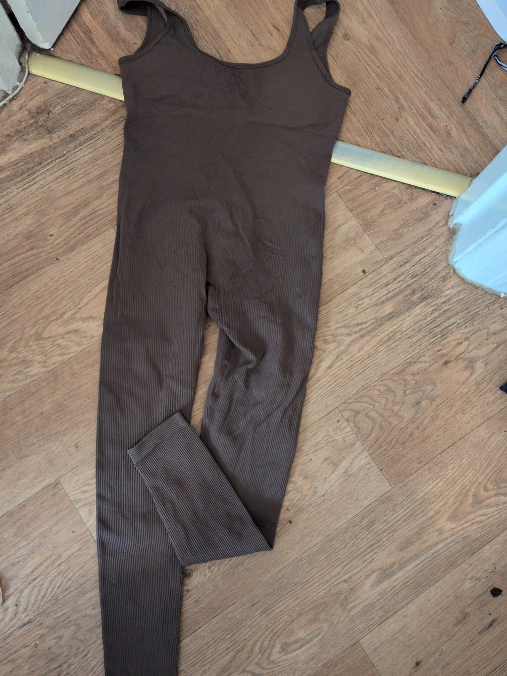 Curlady 2XL Brown Jumpsuit Ribbed Sleeveless