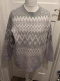 Bonmarche 20 Grey And Lilac Long Sleeve Pullover Jumper