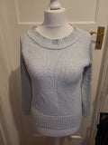 Ladies Canda Size Medium Pale Blue Ribbed Jumper