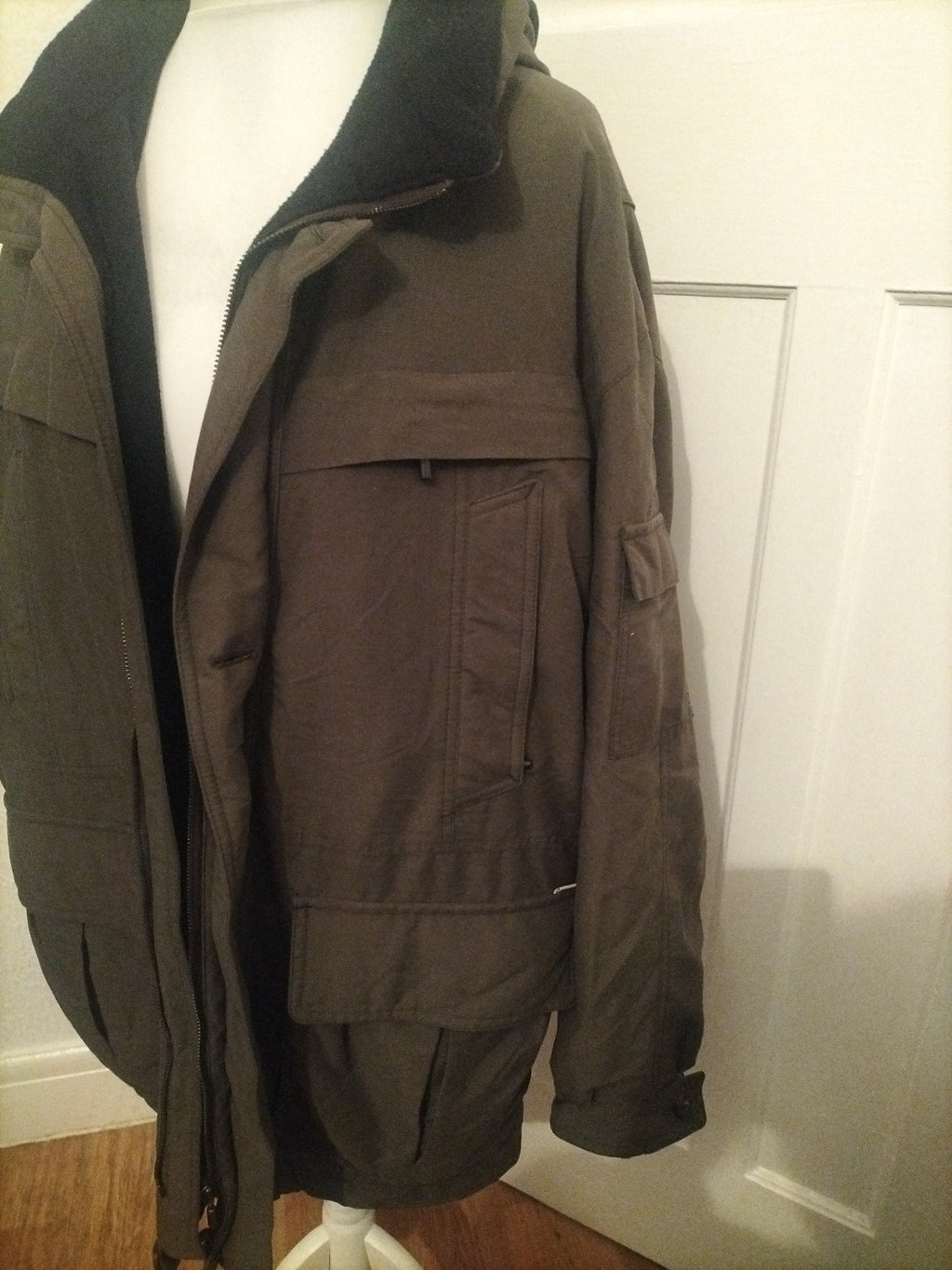 Mens Sympatex Size L/XL Green Windproof/Waterproof/Breathable Coat Heavy