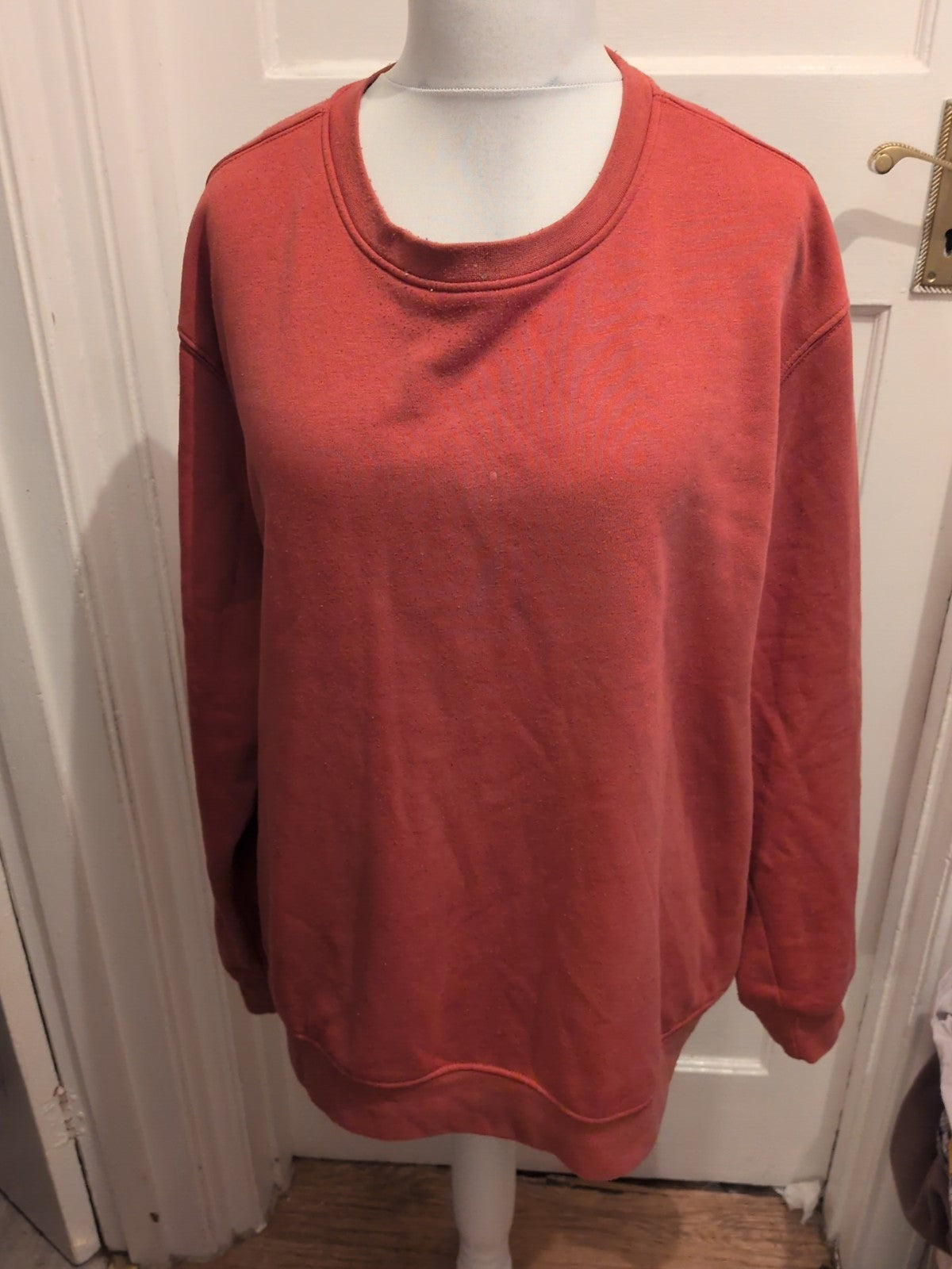 Mens Primark 2XL Round Neck Salmon Long Sleeve Jumper
