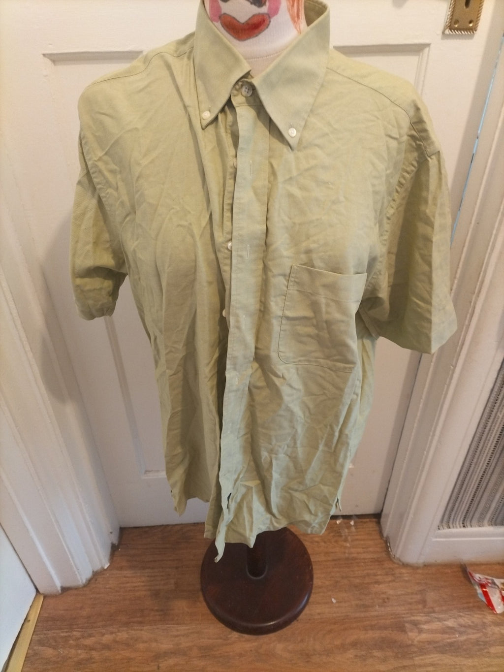 Mens Austin Reed Size Large Mint Green Short Sleeved Shirt