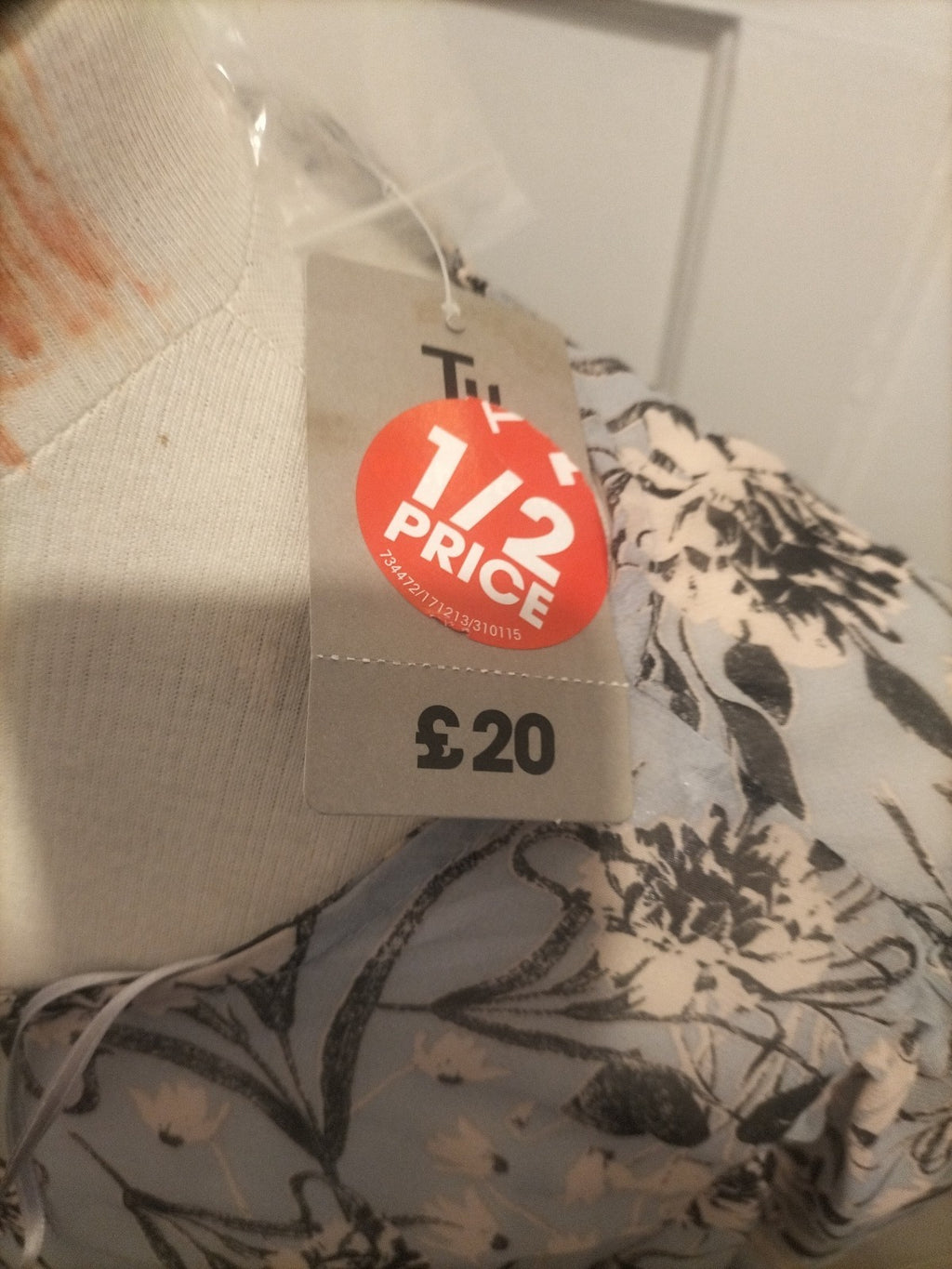 Brand New Ladies Tu Size 12 Pale Blue Floral Long Sleeved Blouse