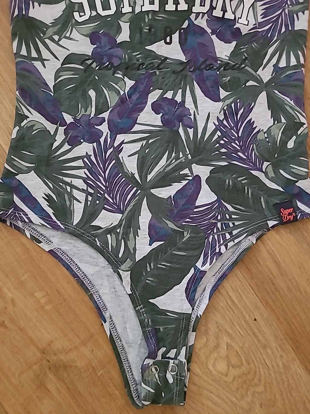 Ladies Superdry Size Small Green Purple Sleeveless Bodysuit