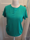 Maine New England 16 Turquoise Short Sleeve Blouse(Couple Small Marks)