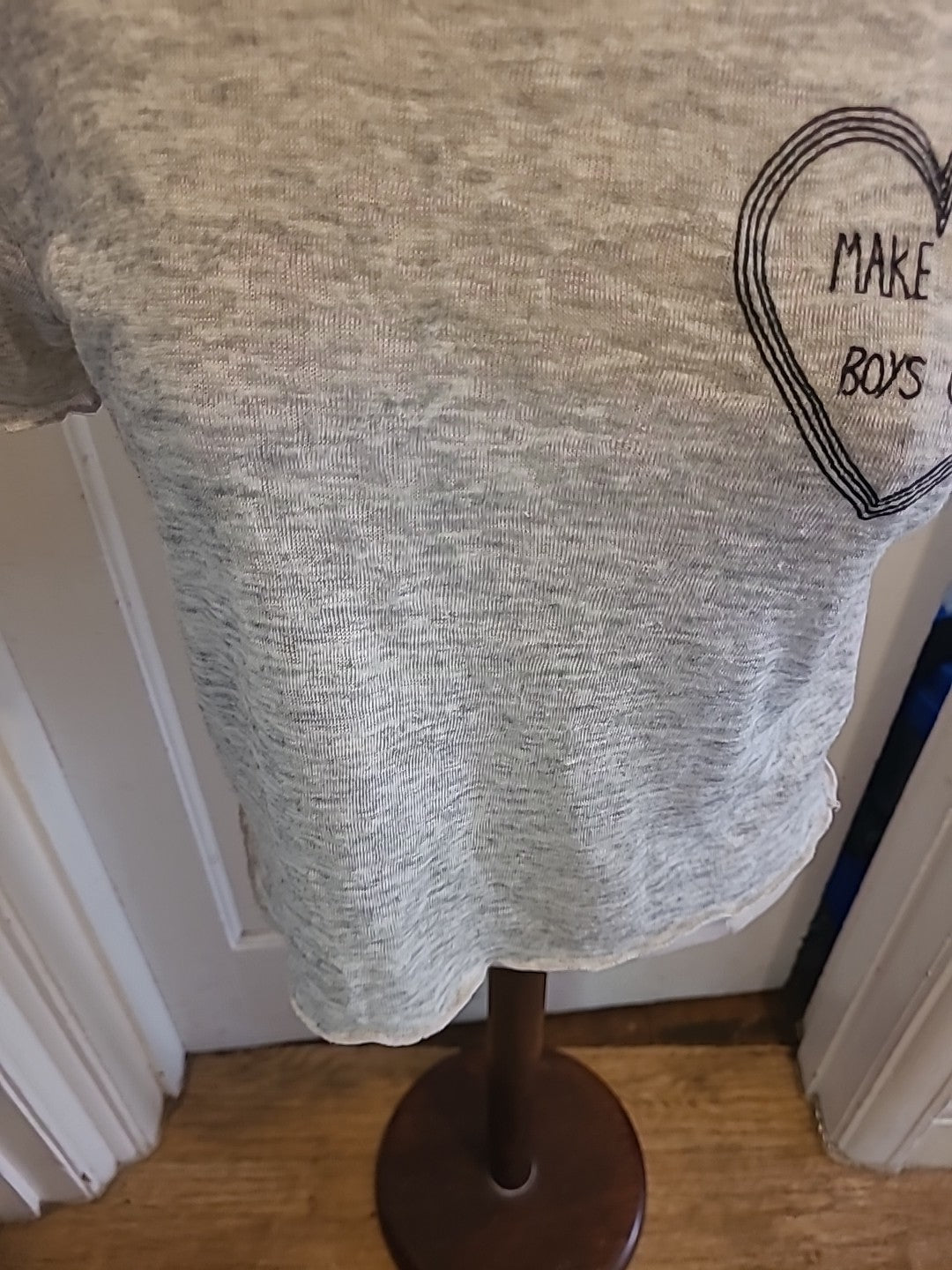 Ladies Topshop Size 14 Grey Short Sleeved Tshirt