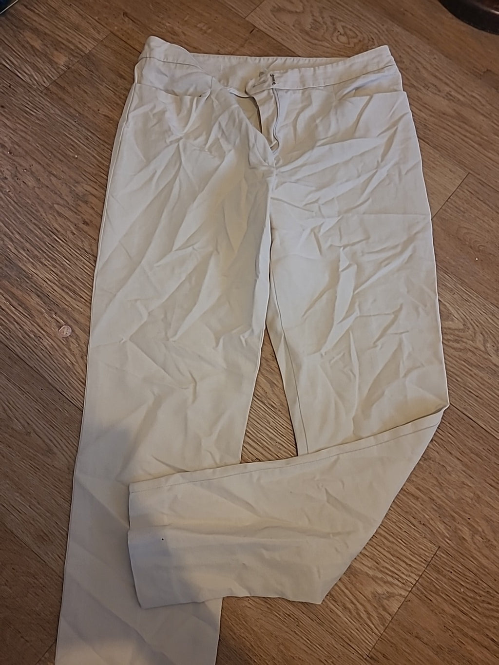 Ladies Unbranded Size Small Light Yellow Trousers