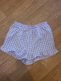 Ladies Primark Size 12 Purple White Check Elasticated Shorts