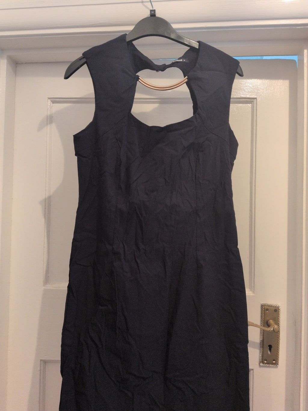 Ladies Roman Size 12 Navy/Black Sleeveless Knee Length Dress