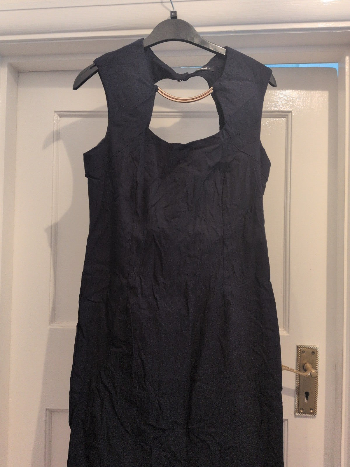 Ladies Roman Size 12 Navy/Black Sleeveless Knee Length Dress