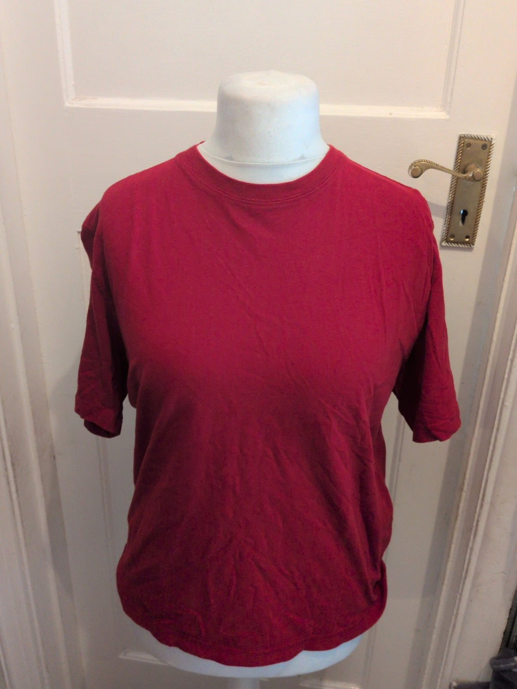 Ruffhewn Small Red Cotton Short Sleeve Plain T-shirt