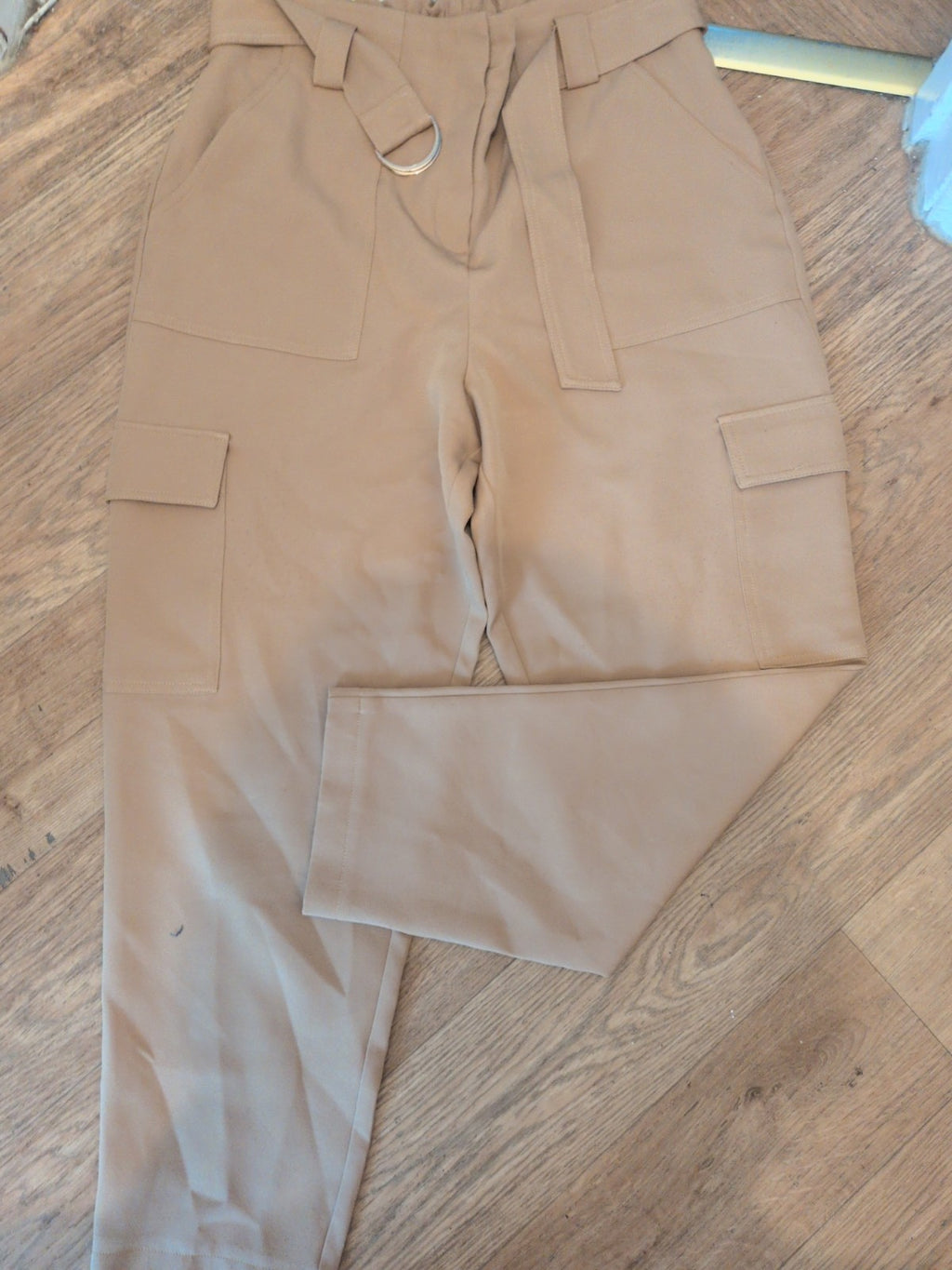 Tu 16 Brown Elasticated Belted Cargo Trousers