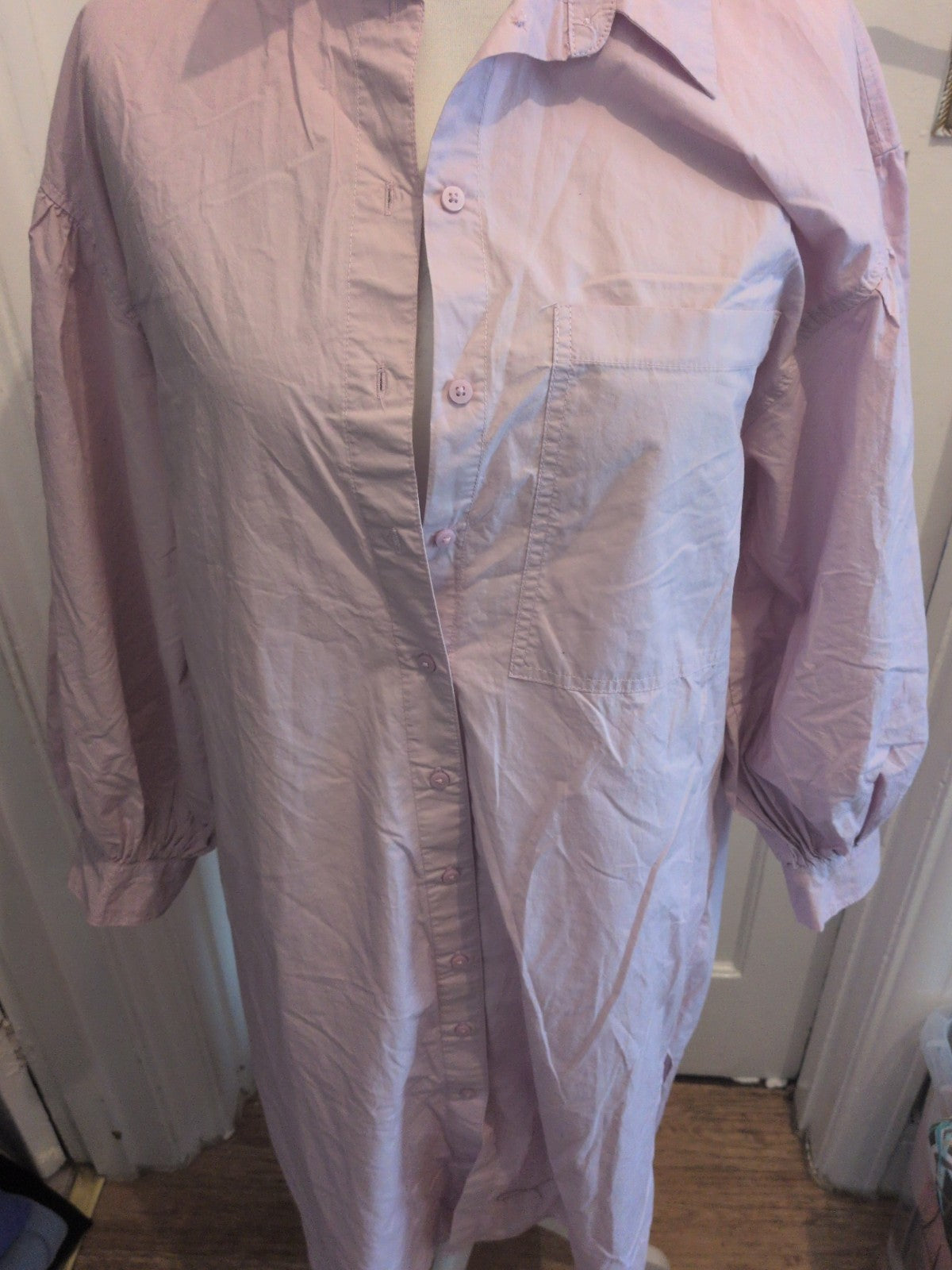 H&M Small Pale Purple Long Sleeve Shirt Dress