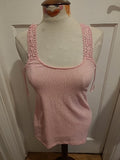 Brand New Ladies Select Size 8 Pink Lace Sleeveless Tshirt