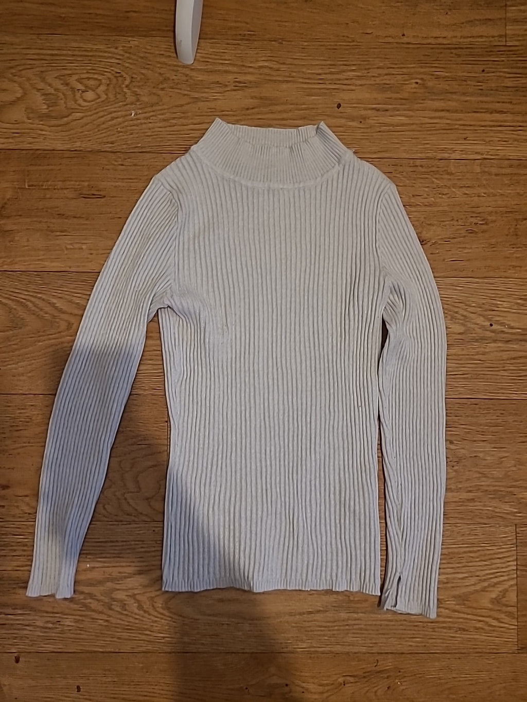 Ladies Primark Size 4-6 White Ribbed Jumper