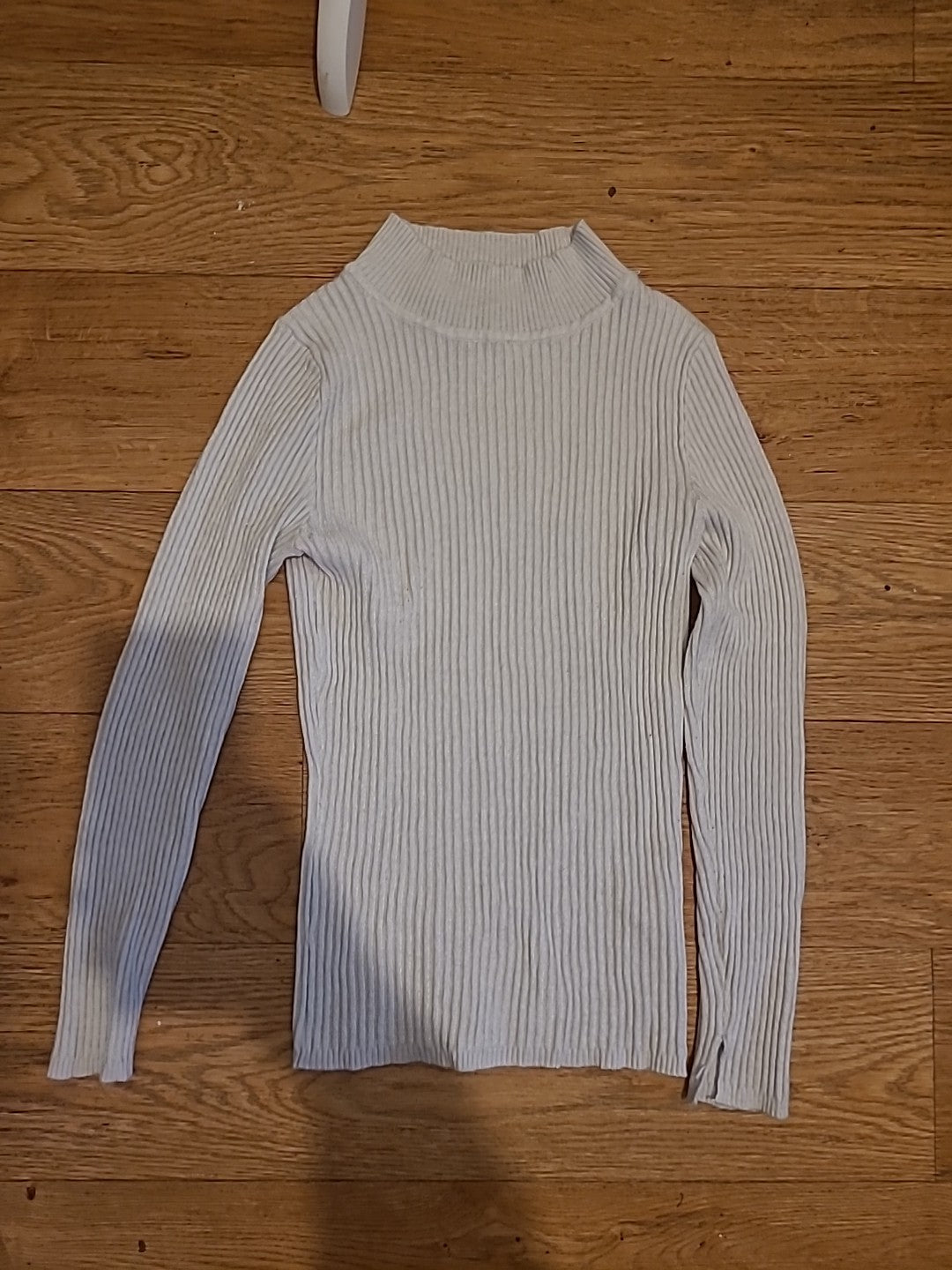 Ladies Primark Size 4-6 White Ribbed Jumper