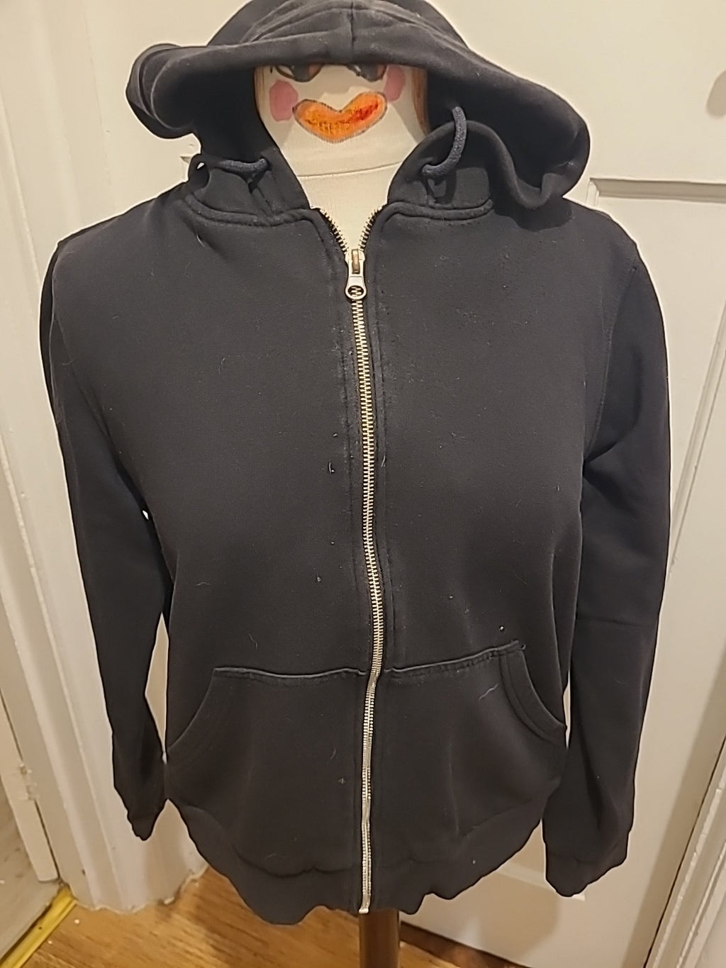 Ladies H&M Size Small Black Hoodie Zip Through