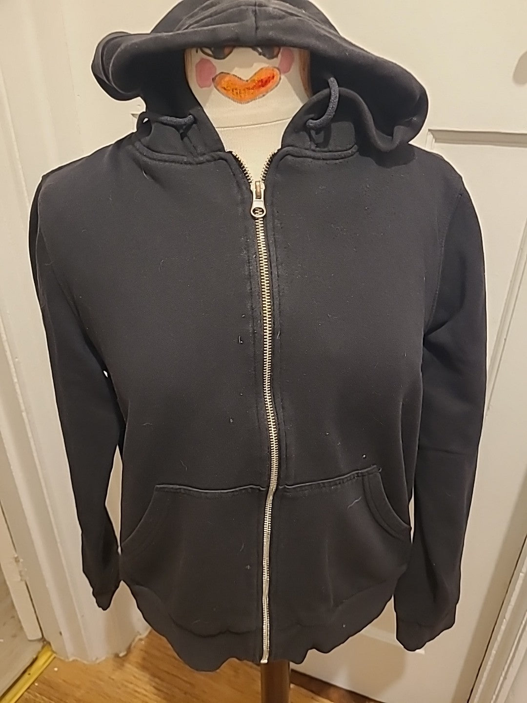Ladies H&M Size Small Black Hoodie Zip Through