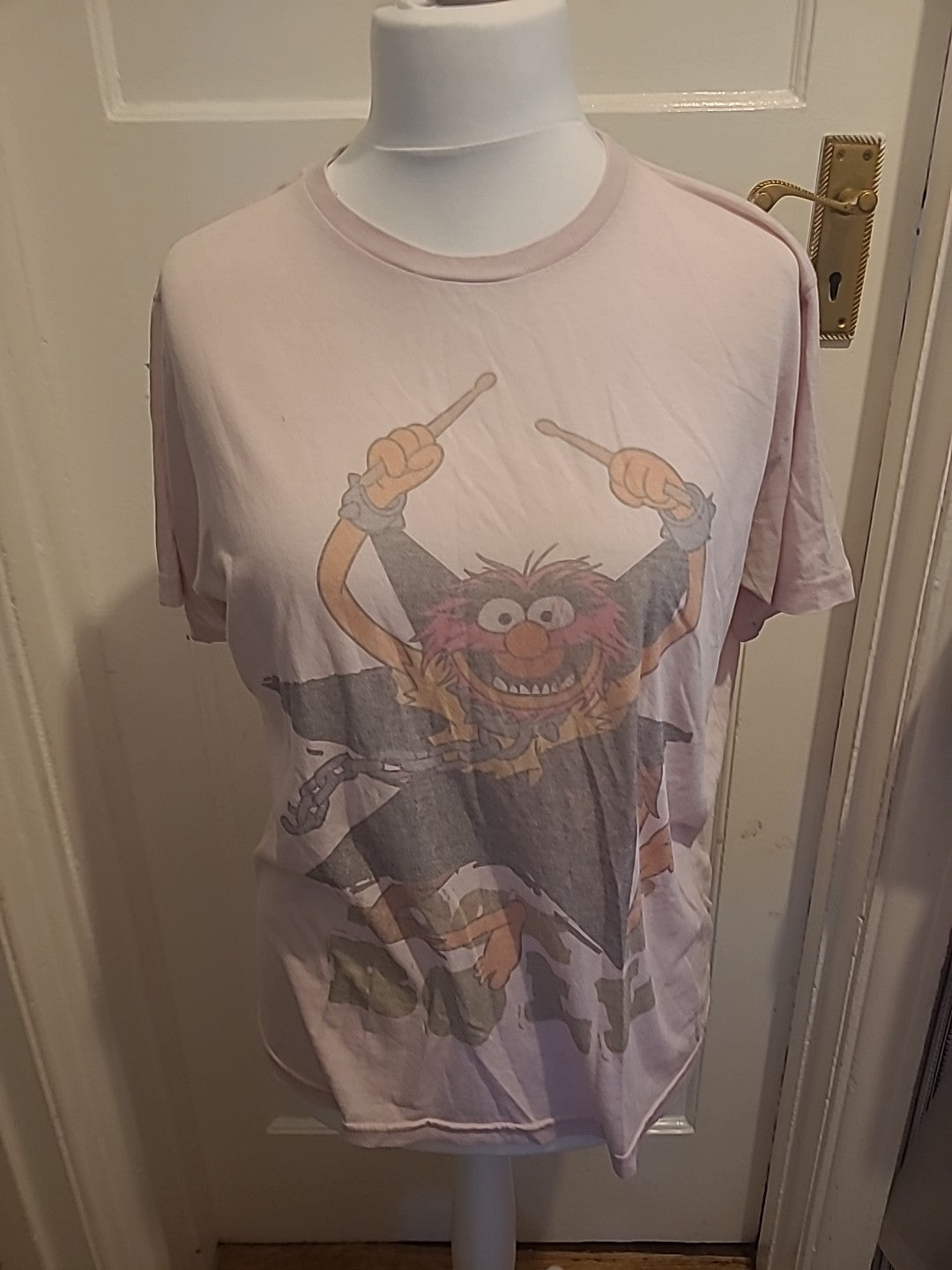 Ladies Disney Muppets Size Large Pink Pyjama Printed Top