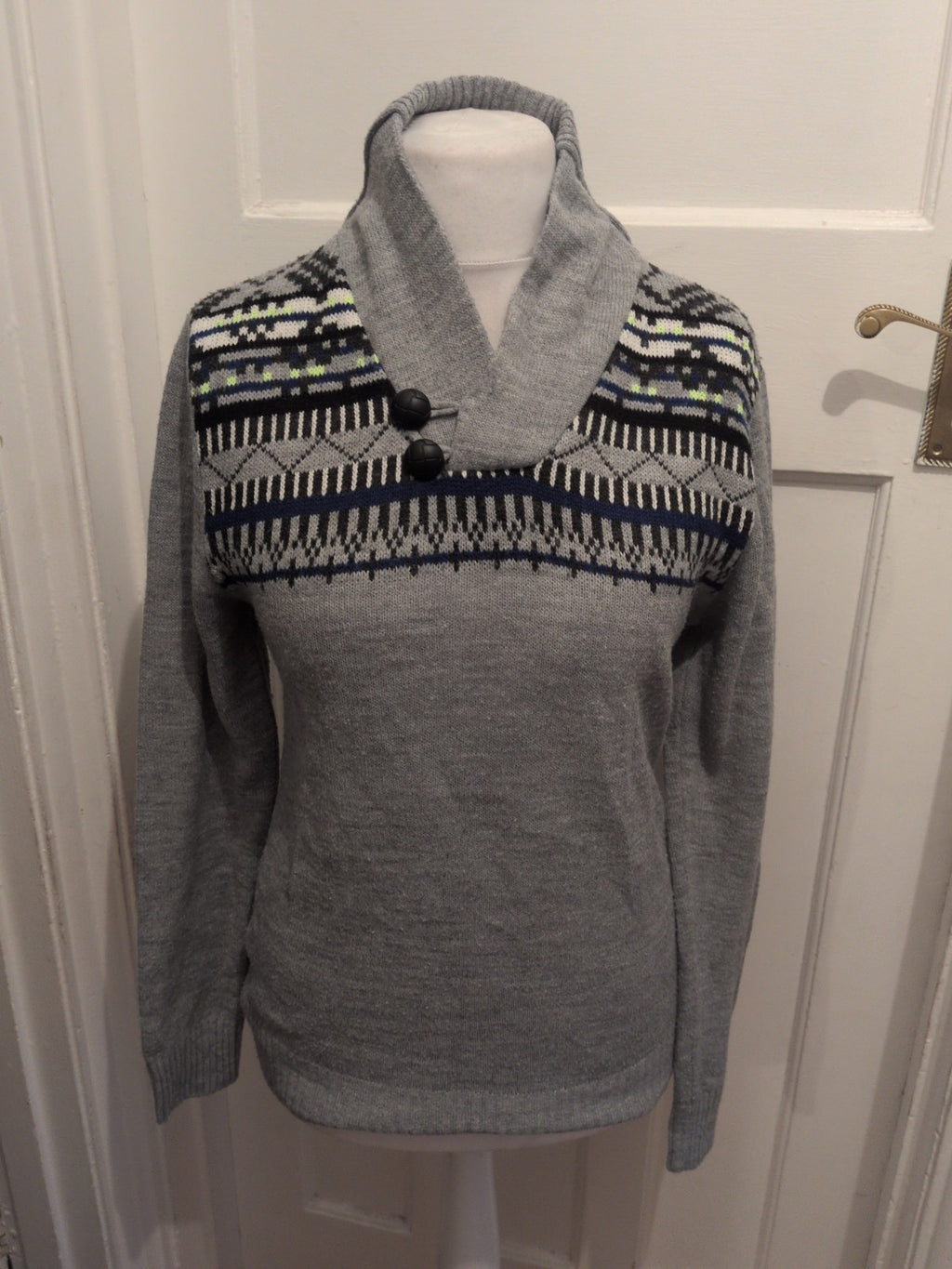 River Island Small Grey With Pattern High Neck Jumper
