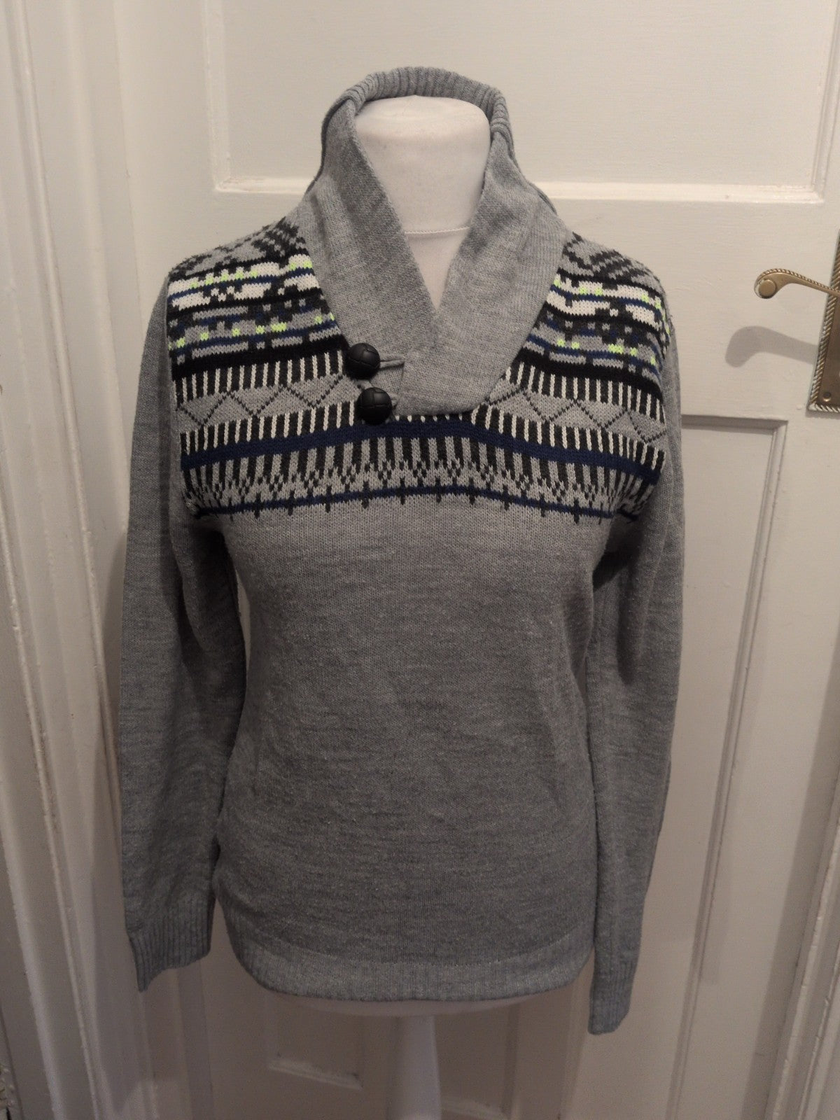 River Island Small Grey With Pattern High Neck Jumper