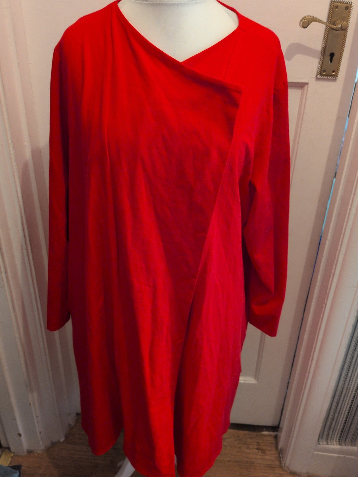 Ladies Size XL Red Half Sleeve Blouse Longline