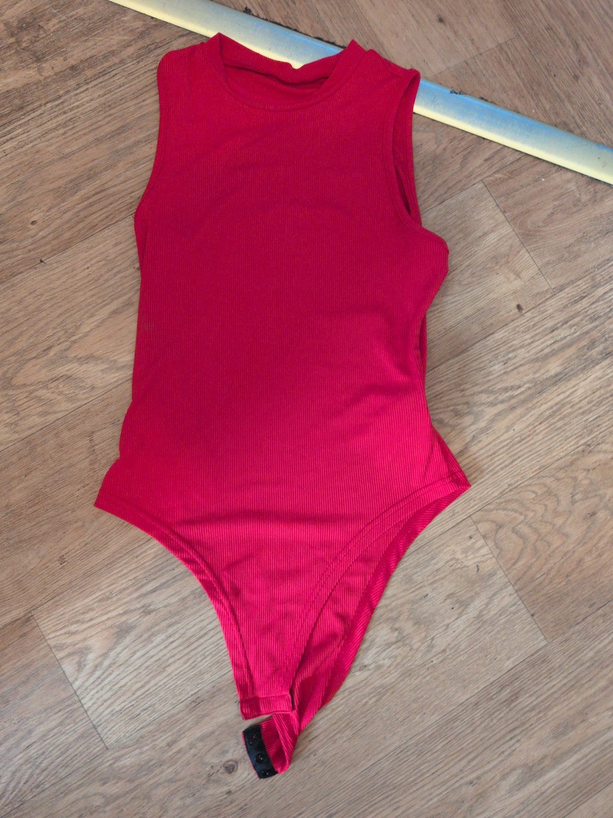 Ladies XS Red Rib Sleeveless Bodysuit