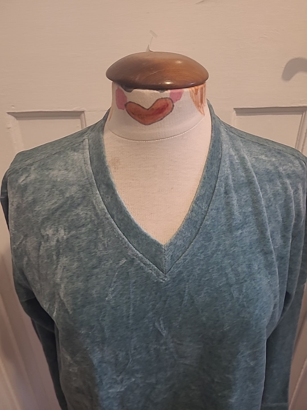 Ladies Casual Corner Size Large Turquoise V Neck Pullover Jumper