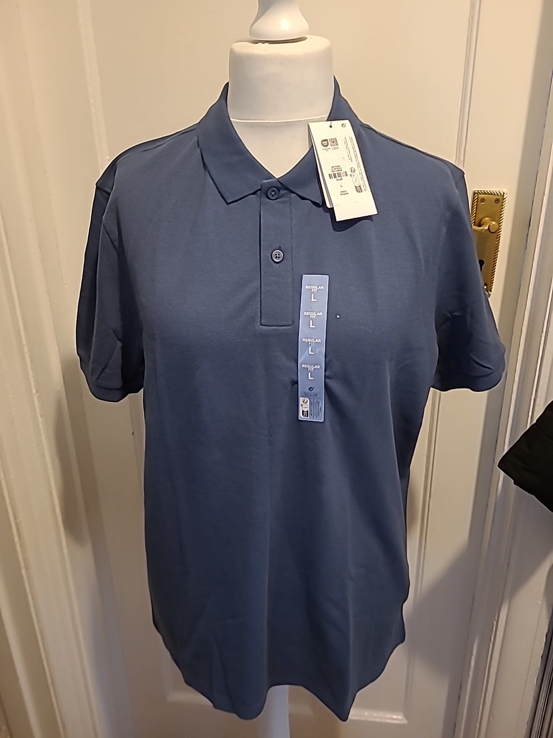 Brand New Mens Primark Size Large Blue Regular Short Sleeved Polo