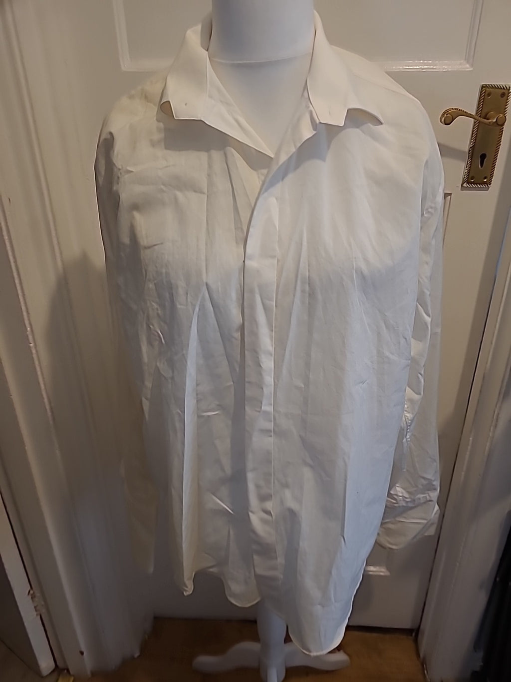 Mens Colin Ross Size 17.5" Ivory Long Sleeved Shirt