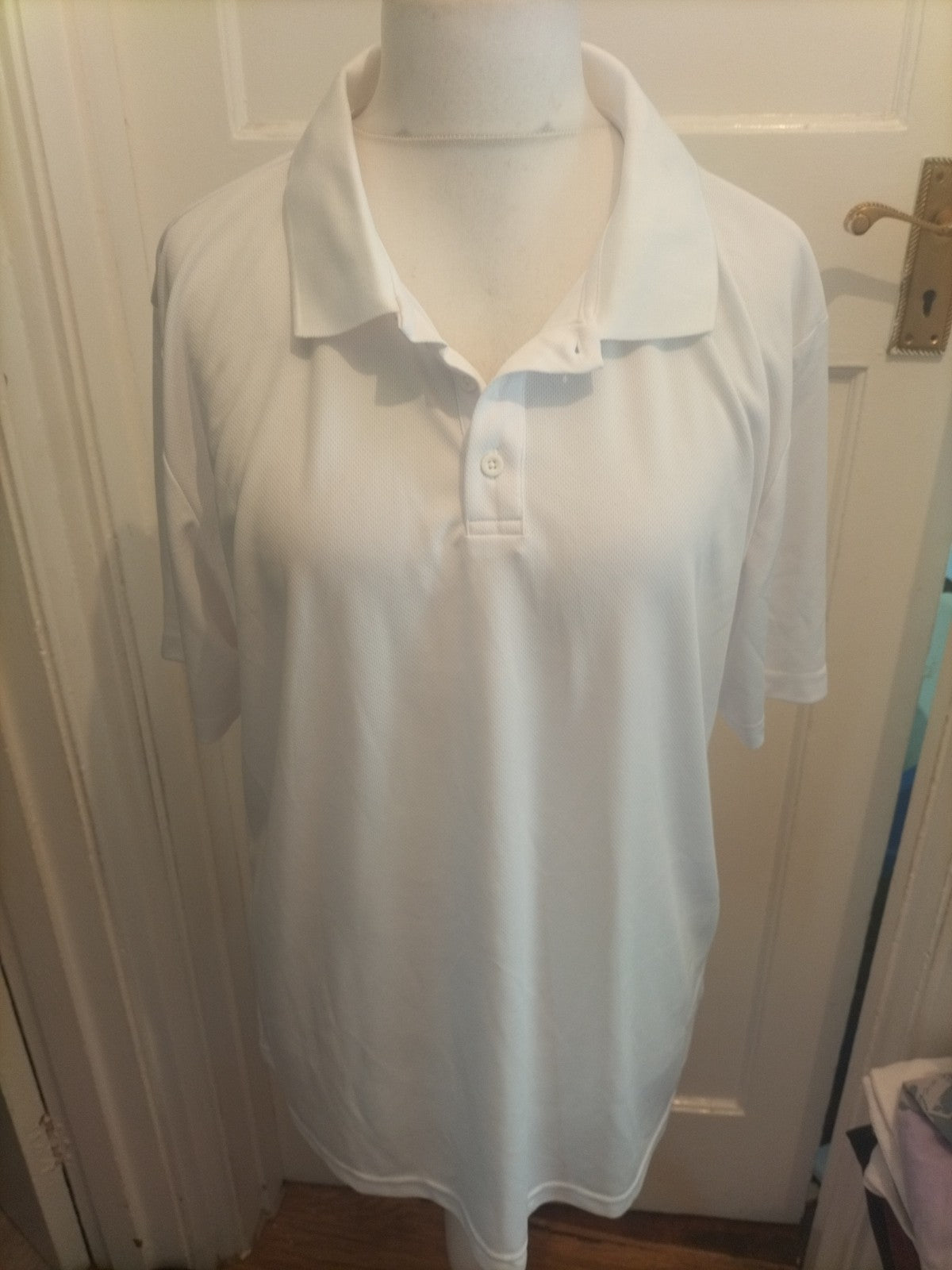 Active Intent XL White Short Sleeve Cool Dry Polo
