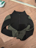 Medium Green And Black Full Zip Jacket