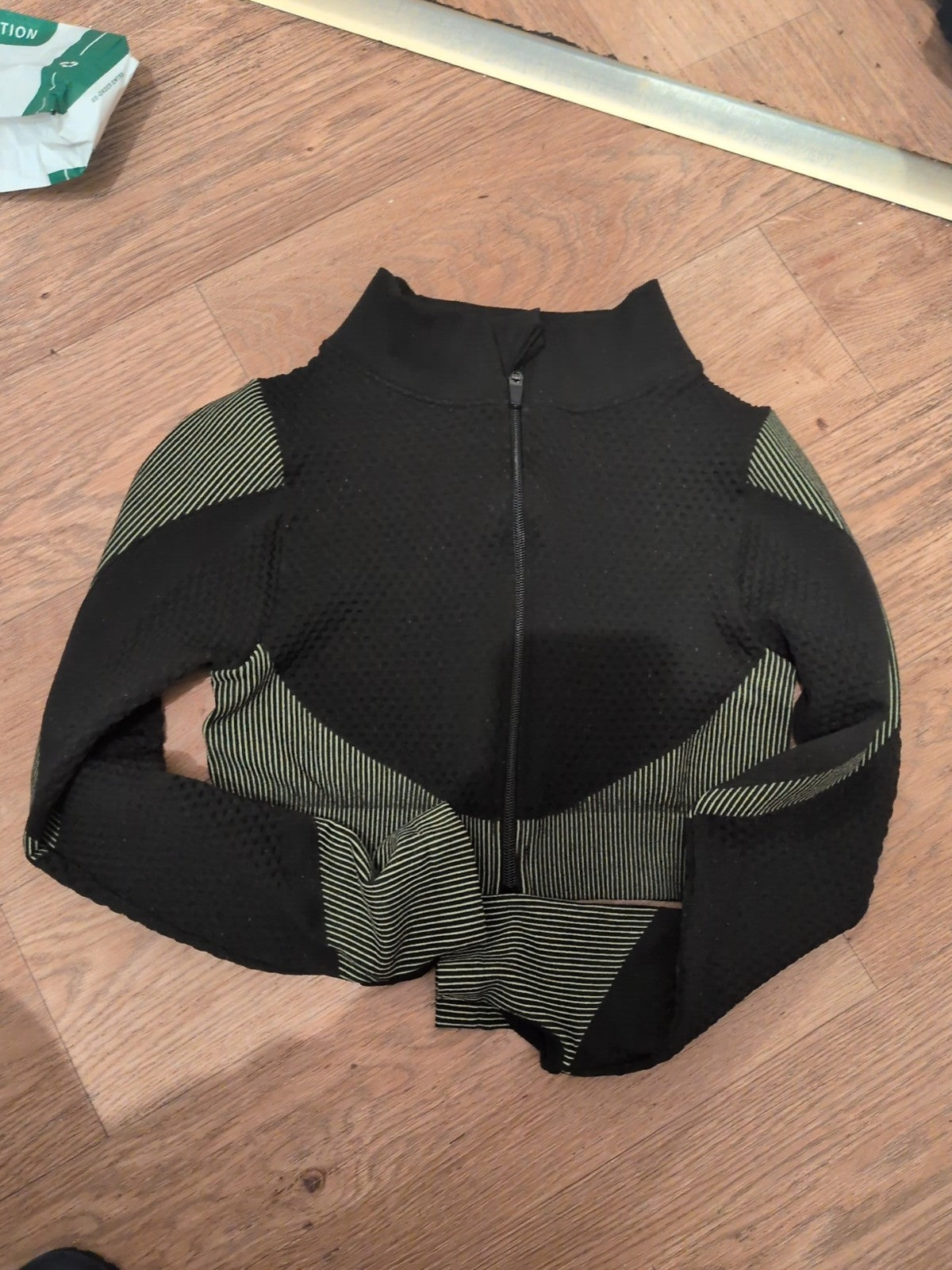 Medium Green And Black Full Zip Jacket