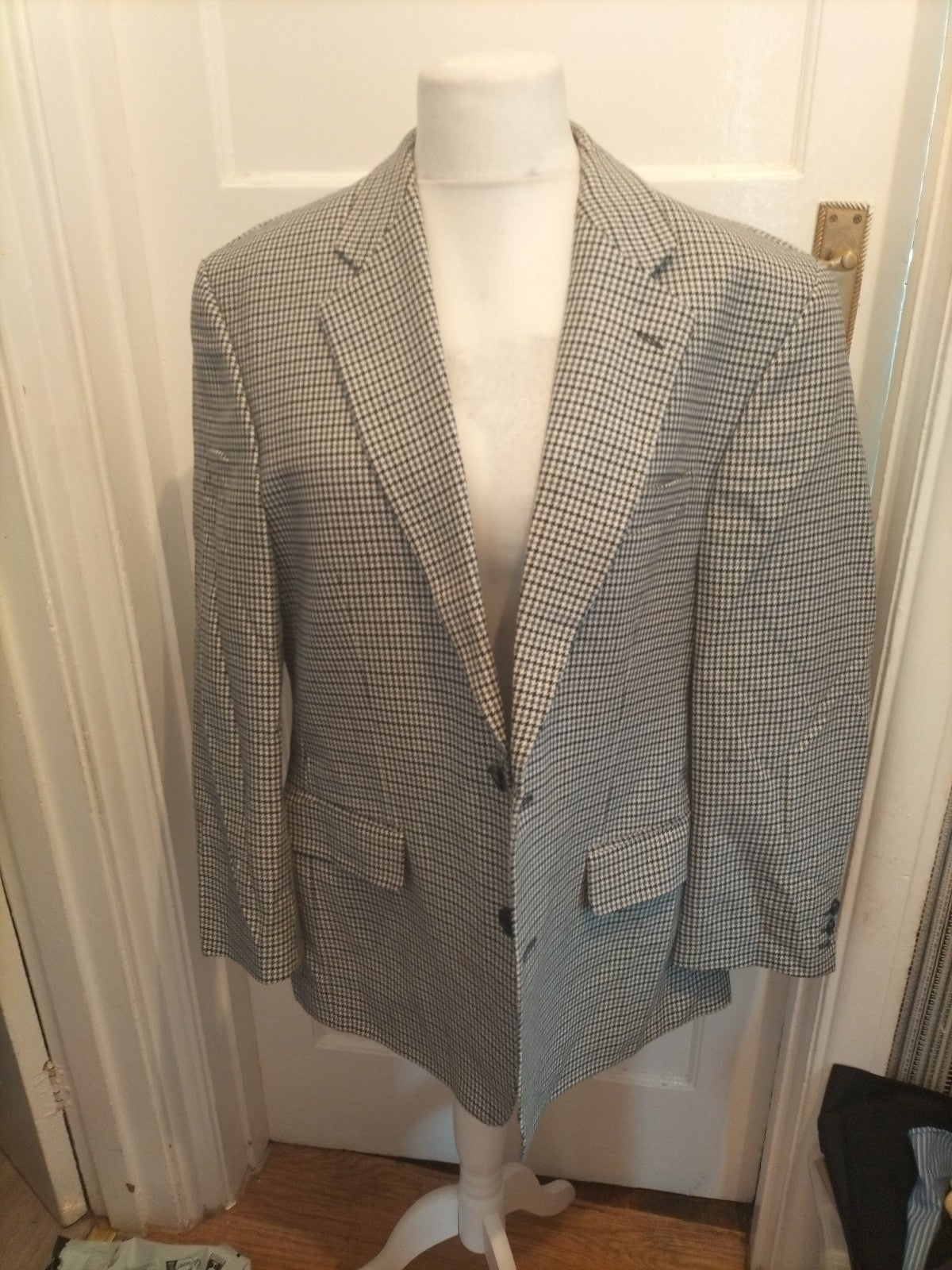 Mens BHS Size 42r Black Grey White Tuxedo Jacket