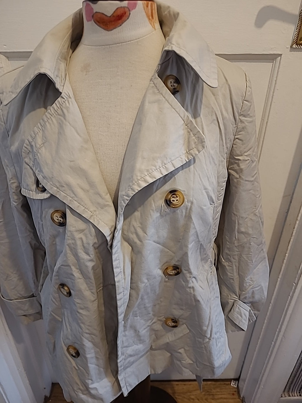 Ladies Tu Size 14 Beige Lined Buttoned Coat