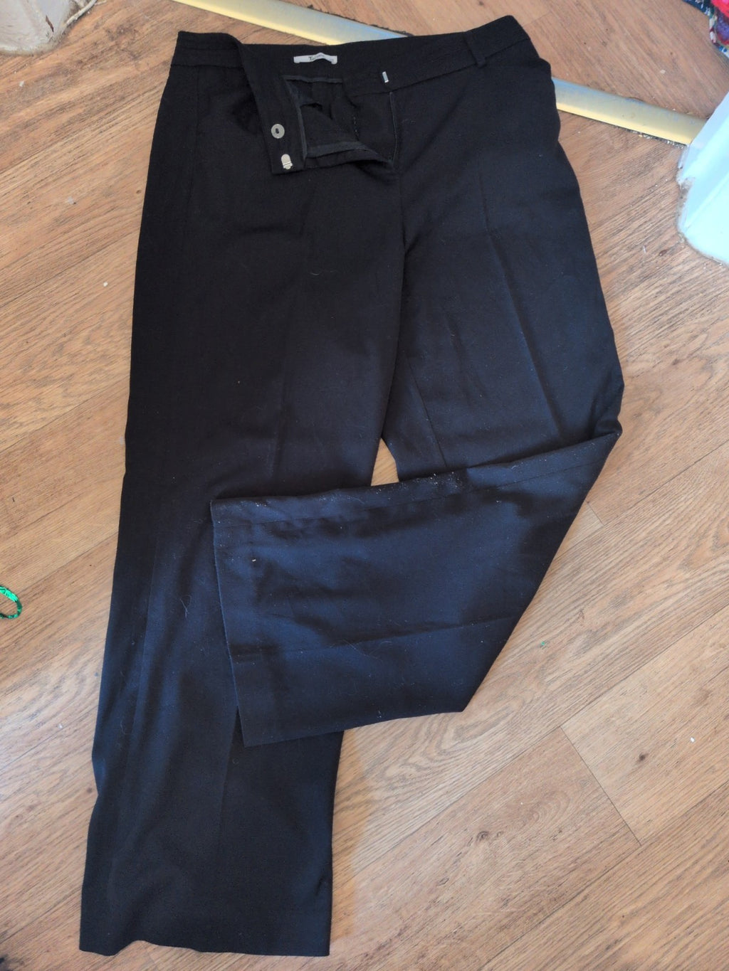 Ladies Tu Size 12 S Black Smart Trousers