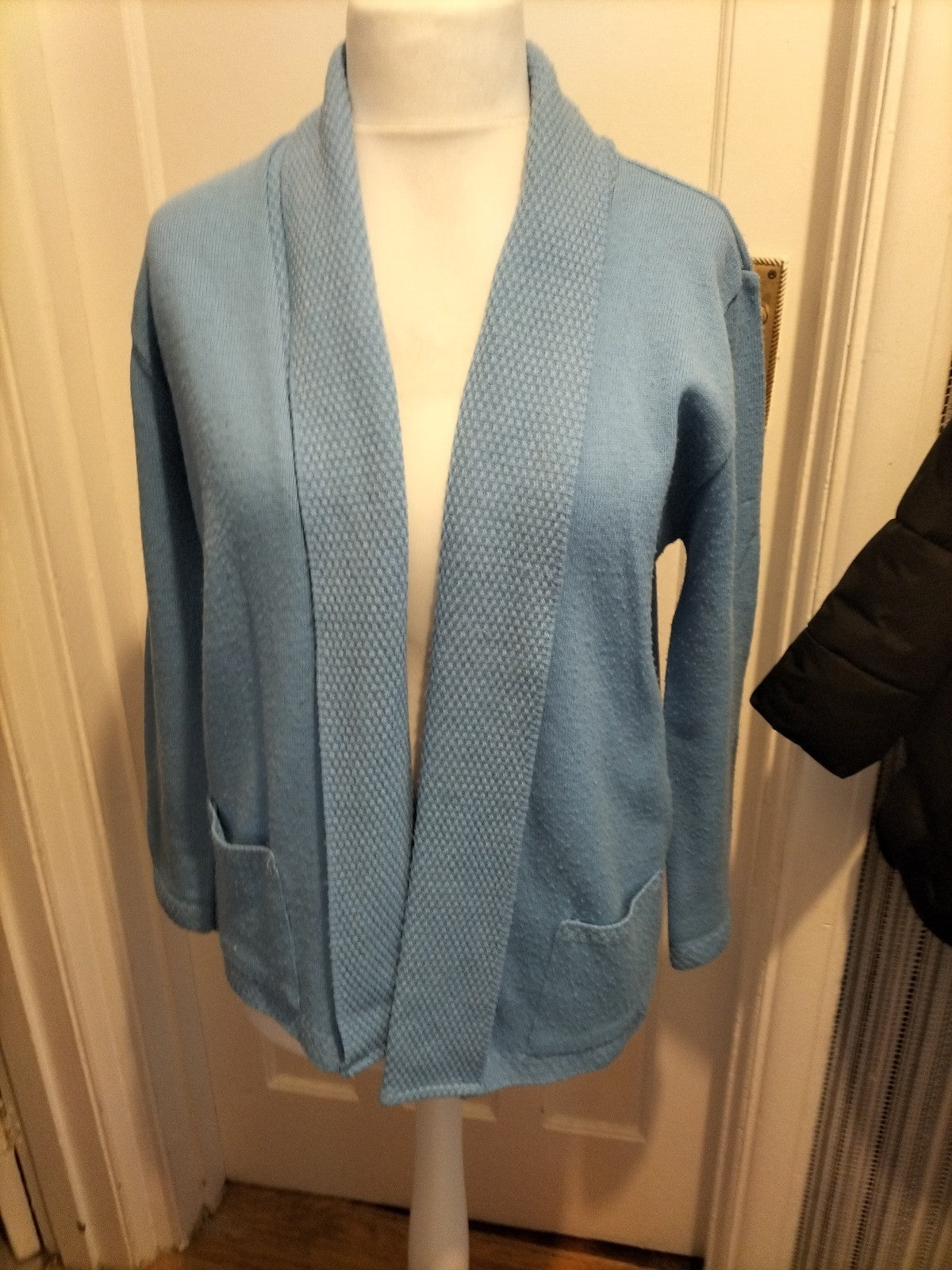 Ladies Monique Size M/L Blue Cardigan Bobbling