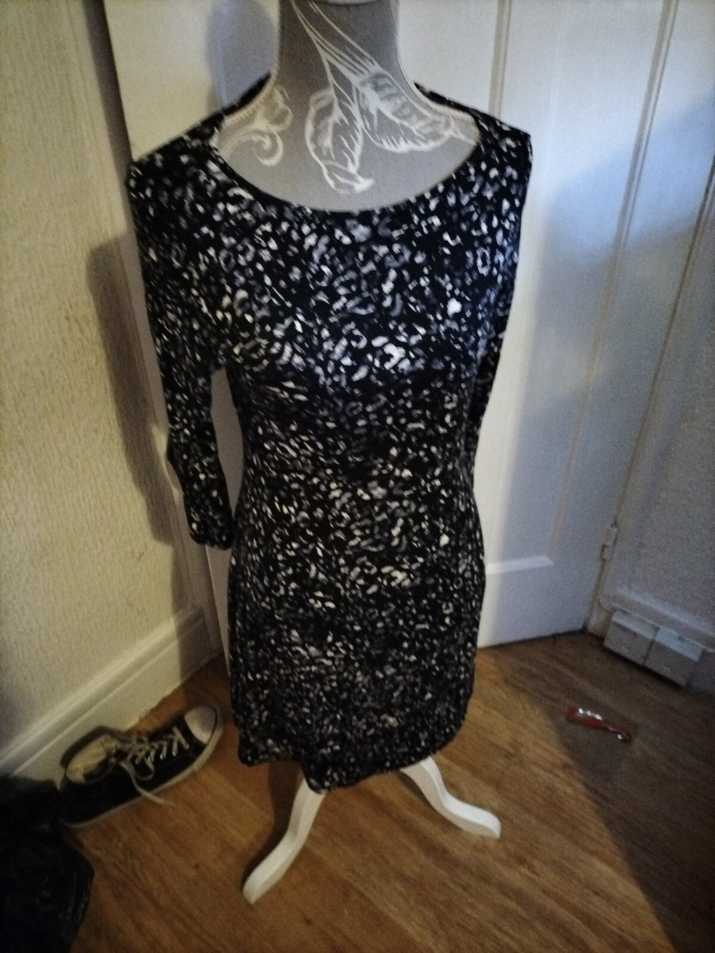 Ladies F+F Size 10 Splodge Short Sleeved Dress