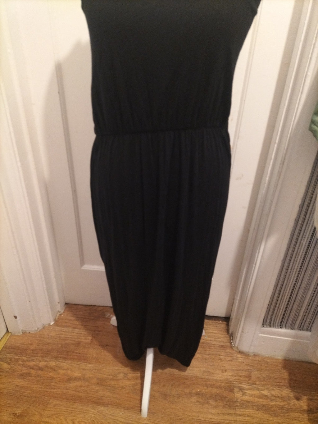 Ladies Primark Size 16 Black Long Length Sleeveless Elasticated Waist Dress