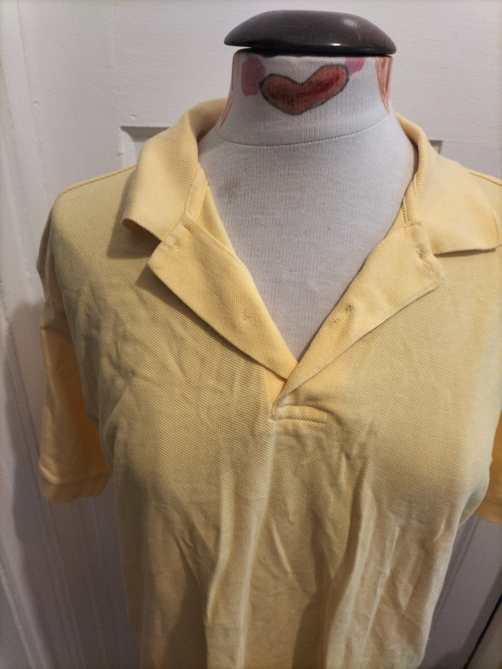 Mens St Michael Size Medium Yellow Short Sleeved Polo