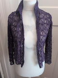 Primark 12 Purple Clip Fastening Long Sleeve Blouse