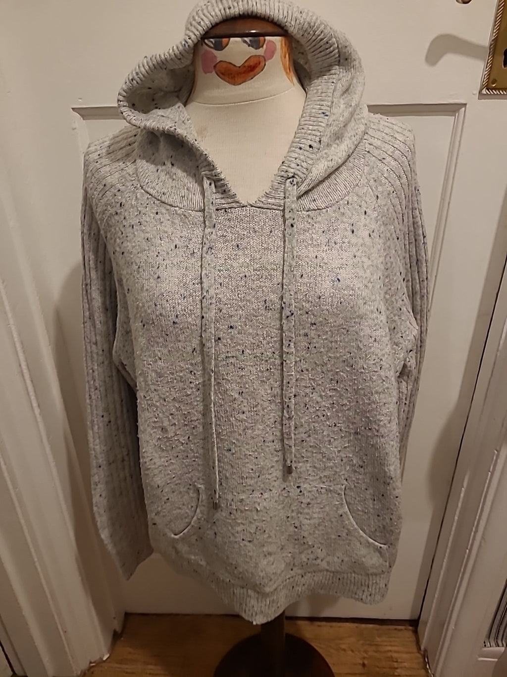 Mens Marks And Spencer Size Large Grey Fleck Long Sleeved Pullover Jumper